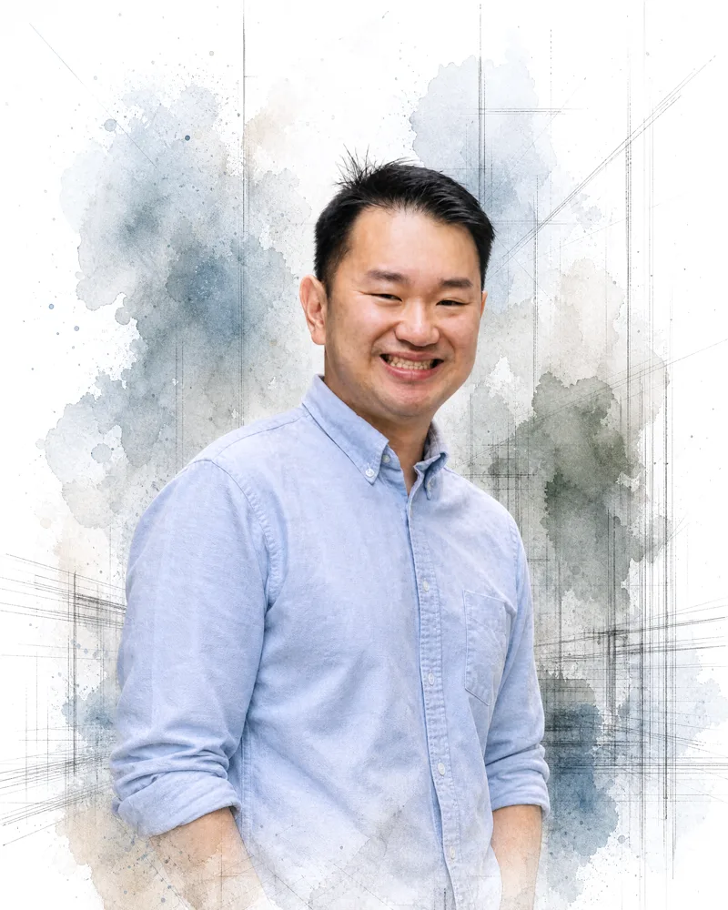 Watercolour portrait of An Vo