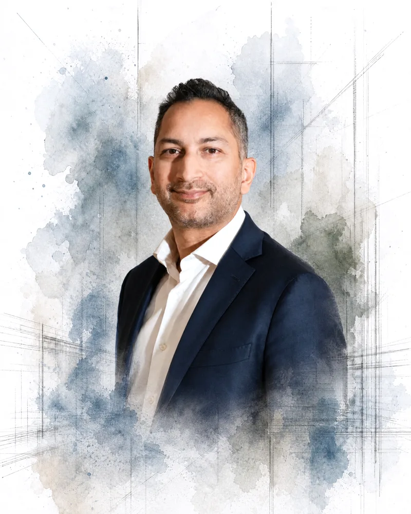 Watercolour portrait of Mads Singhal