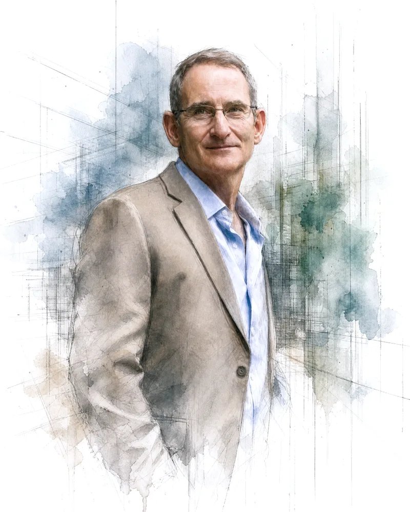 Watercolour portrait of Steve Baxter